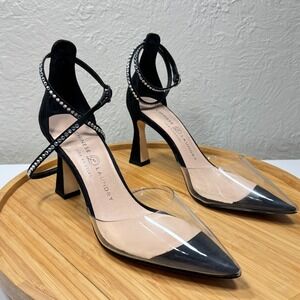 Chinese Laundry Keeva Pumps‎ Heels 6 Rhinestone Wrap Strap Clear Transparent Toe